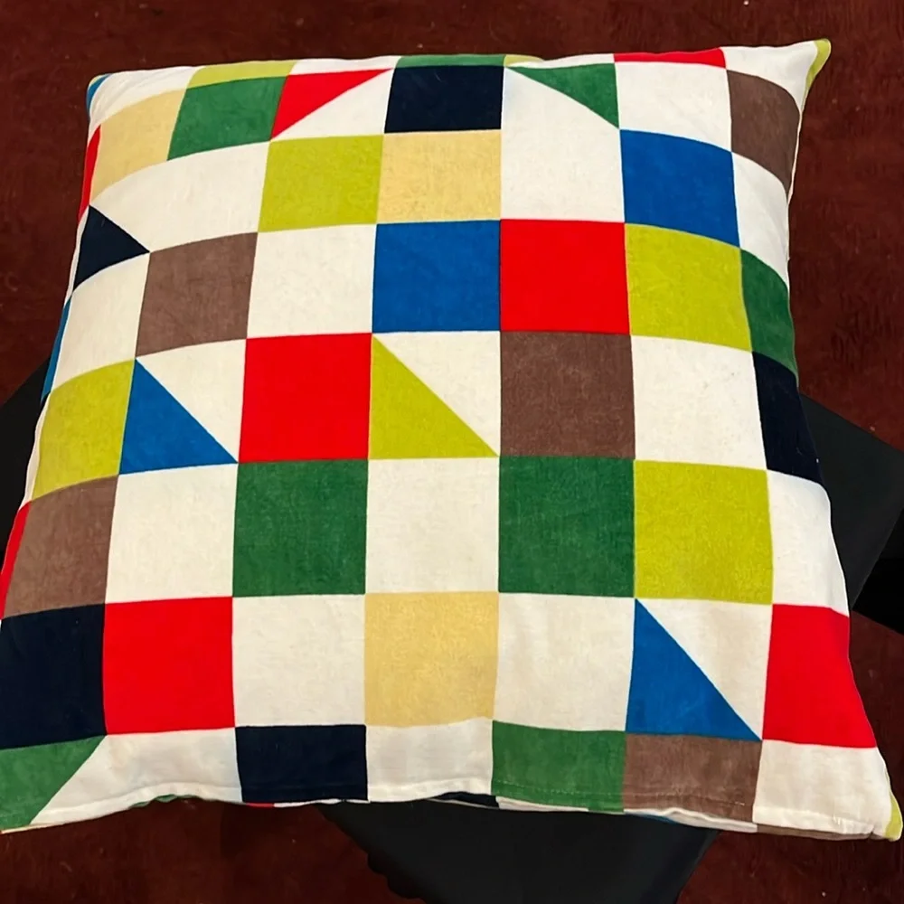 Pre-loved IKEA geometric pattern throw pillow
